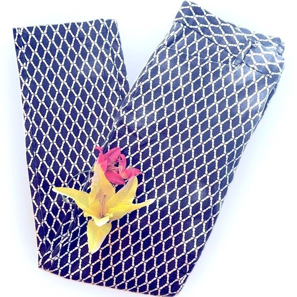 GAP Pants - Gap Slim City navy & white detailed pants!